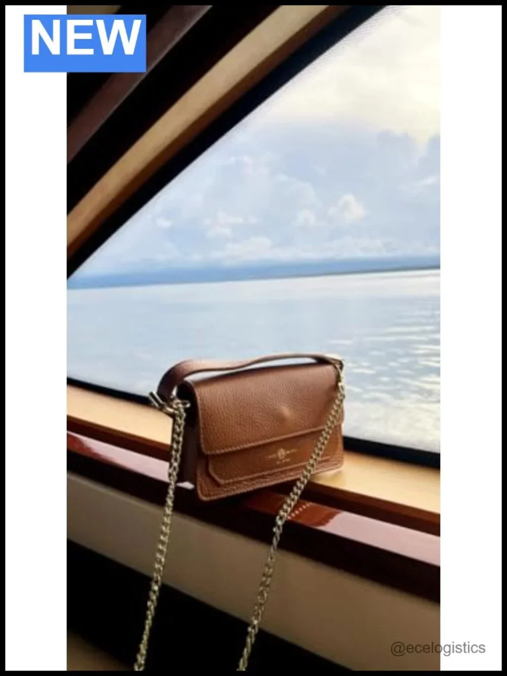 Italian Leather Crossbody Bag with Detachable Chain Strap, Clutch